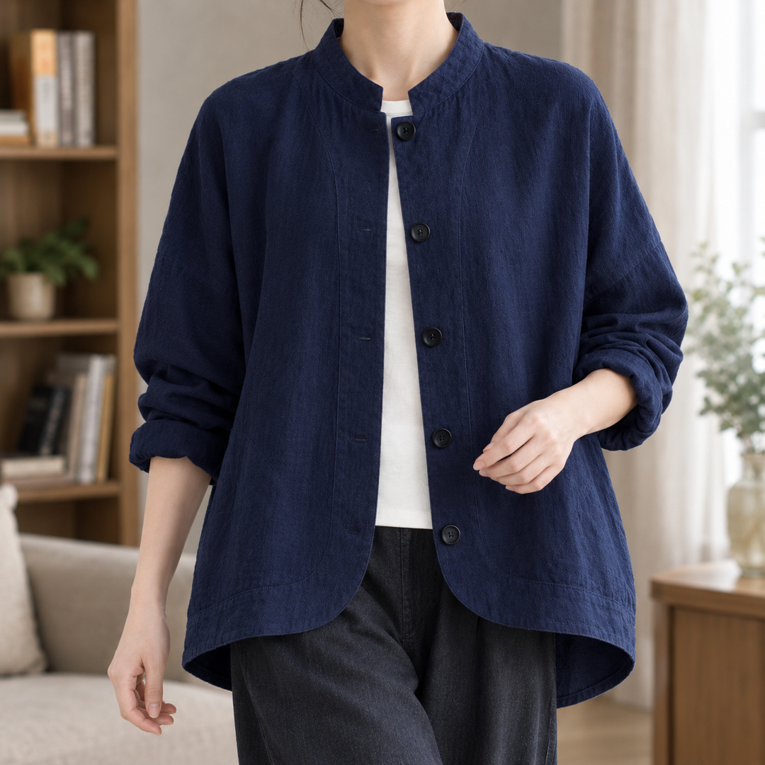 Women's Rachel Stand Collar Jacket in White | Invictora.com