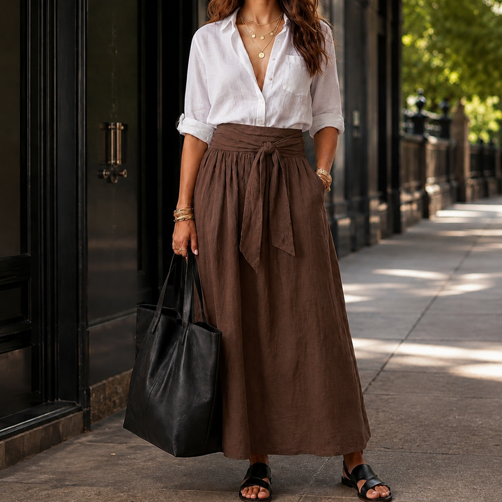 Women's Alessia Tie Waist Set in Black Green | Invictora.com