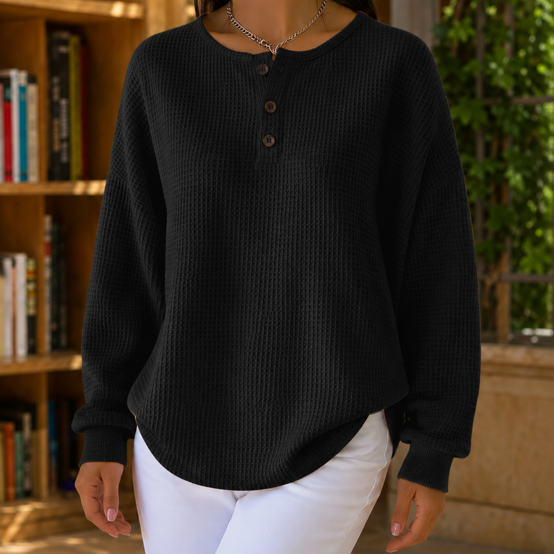 Women's Annabel-Louise Waffle Sweater in Orange | Invictora.com