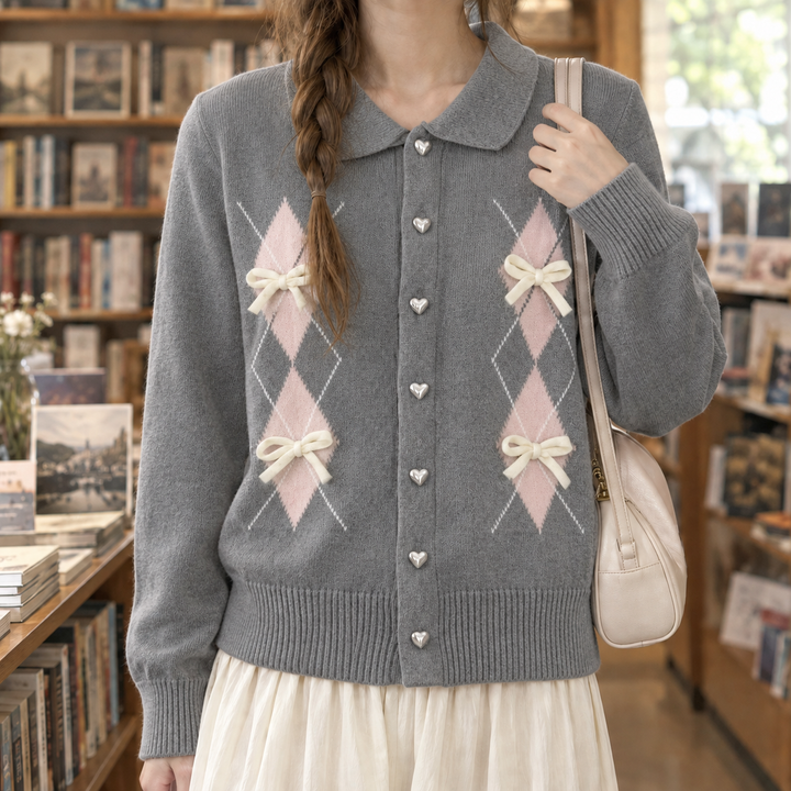 Women's Hazel-Rae Bow Cardigan in White | Invictora.com