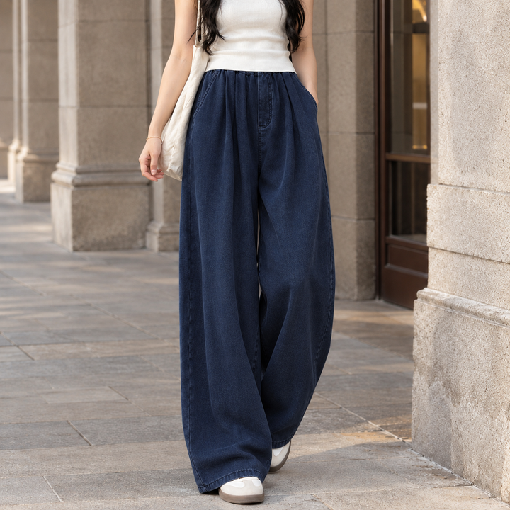Women's Joelle-Jane Wide Leg Pants in Retro Blue | Invictora.com