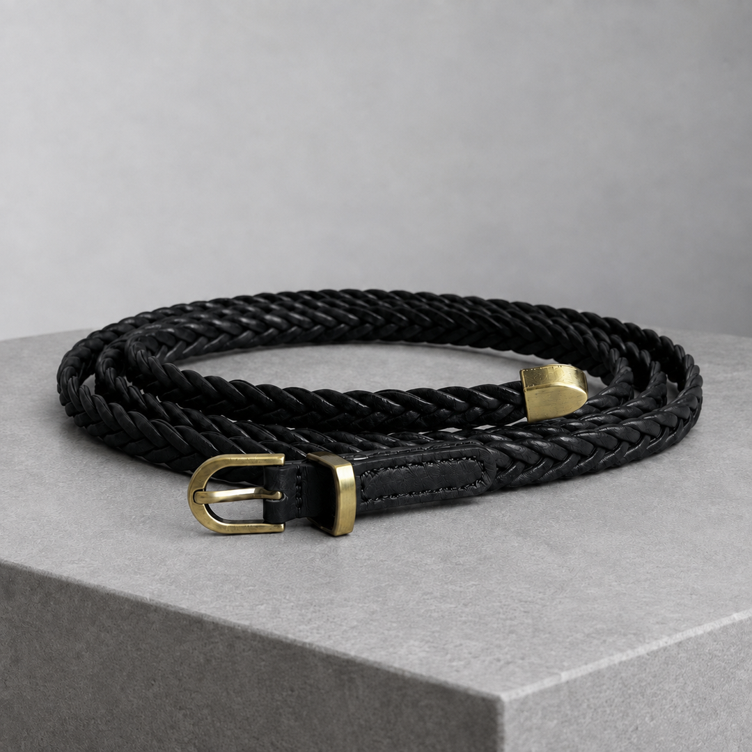 Women's Bertani Braided Belt in Navy | Invictora.com