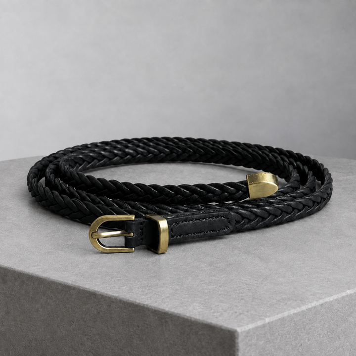 Women's Bertani Braided Belt in Navy | Invictora.com