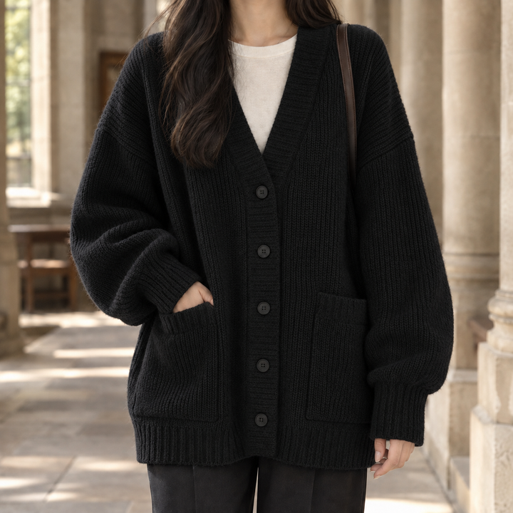 Women's Junia-Belle Ribbed Cardigan in Gray | Invictora.com