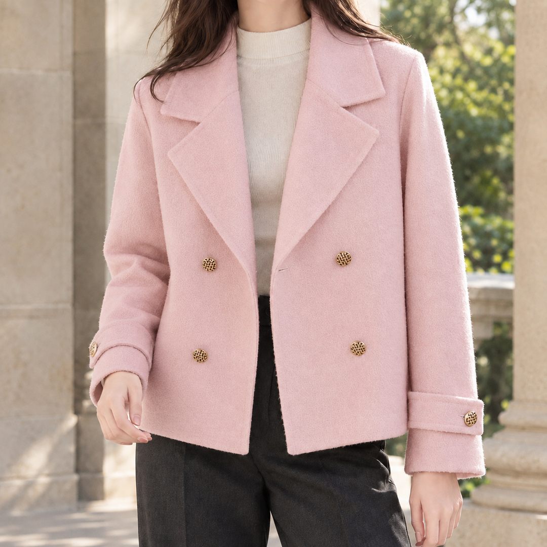Women's Portia-Faye Double-Breasted Jacket in Cream | Invictora.com