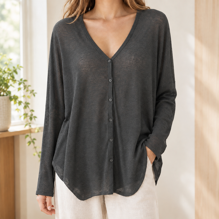 Women's Francesca-Faye Draped Cardigan in Black | Invictora.com