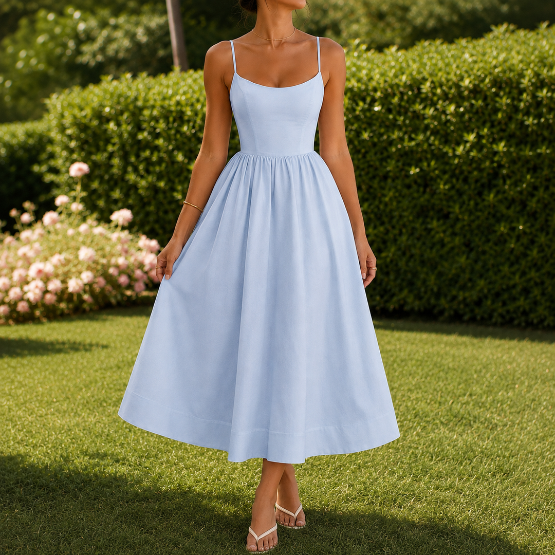 Women's Bianca-Jane Scoop Neck Dress in White | Invictora.com