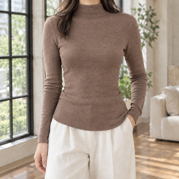 Women's Philippa-Skye Mock Neck Sweater in Black | Invictora.com