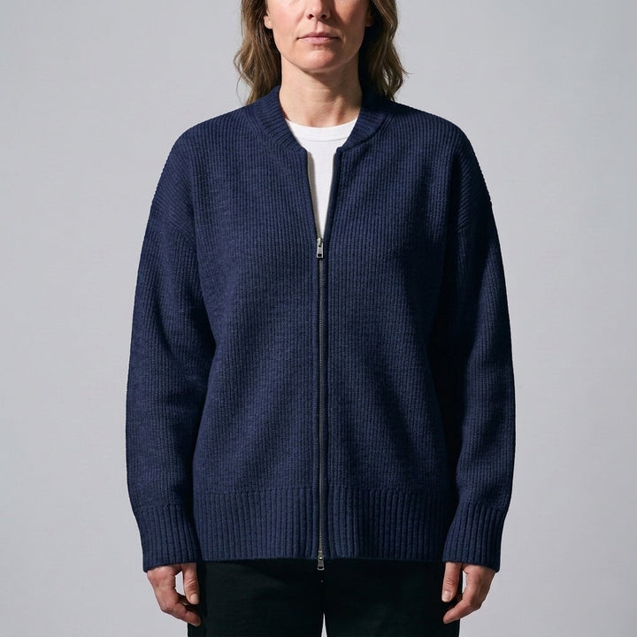 Women's Fenella Zip Cardigan in Silver Gray | Invictora.com