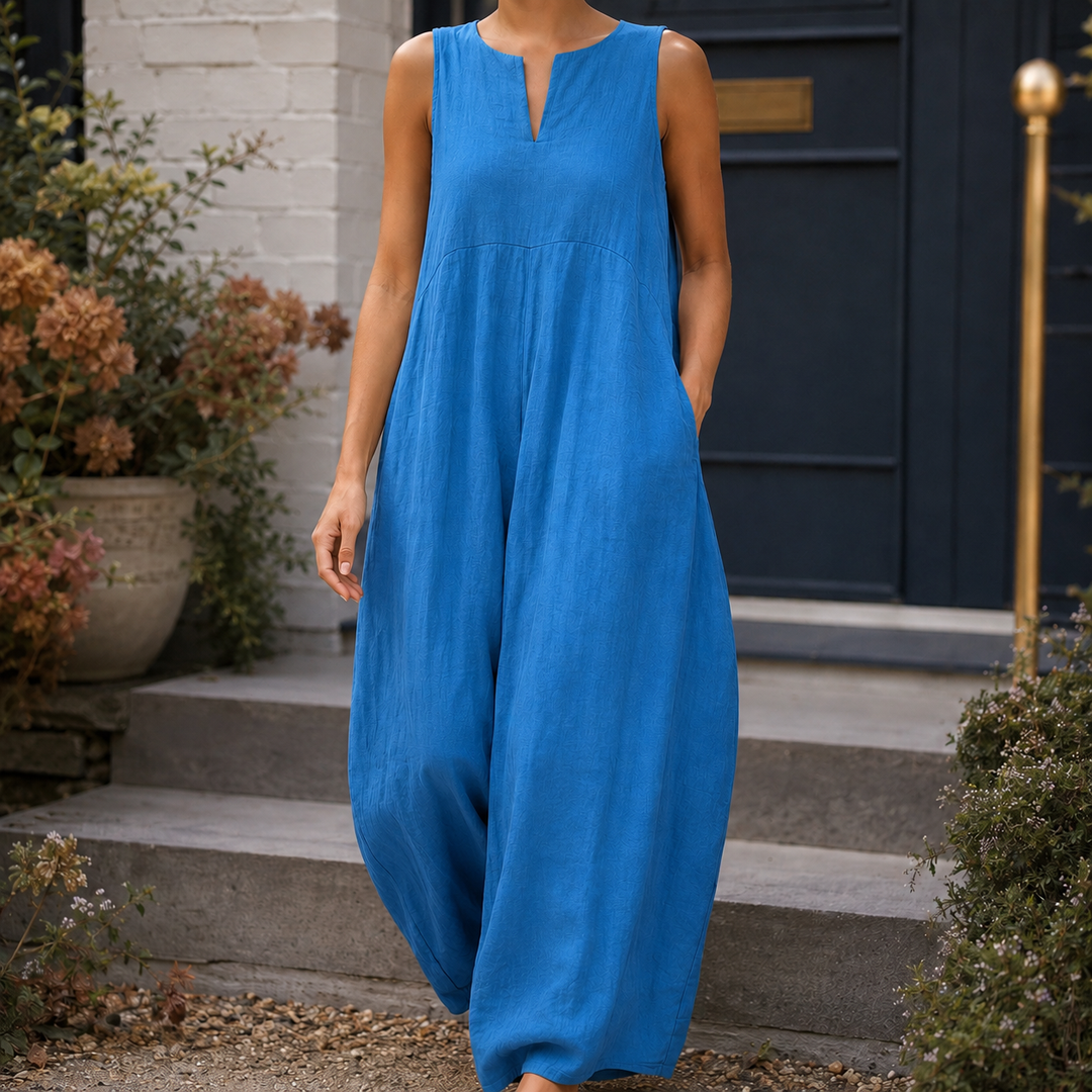 Women's Veronique Wide-Leg Jumpsuit in White | Invictora.com