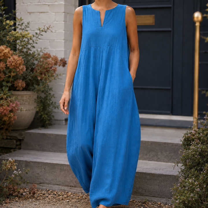 Women's Veronique Wide-Leg Jumpsuit in White | Invictora.com