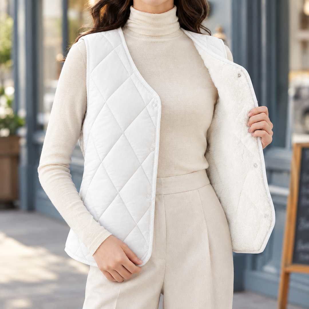 Women's Annabeth Quilted Vest in Sea Blue | Invictora.com
