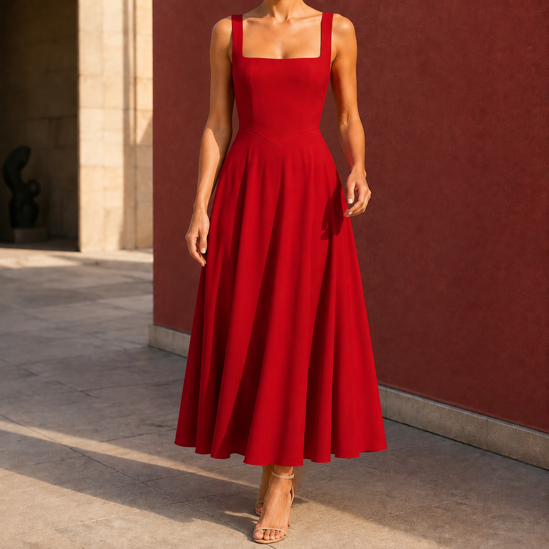 Women's Winona-Rae Square Neck Dress in Sage Green | Invictora.com