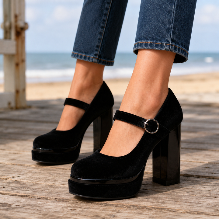 Women's Gori Mary Jane Heels in Red | Invictora.com
