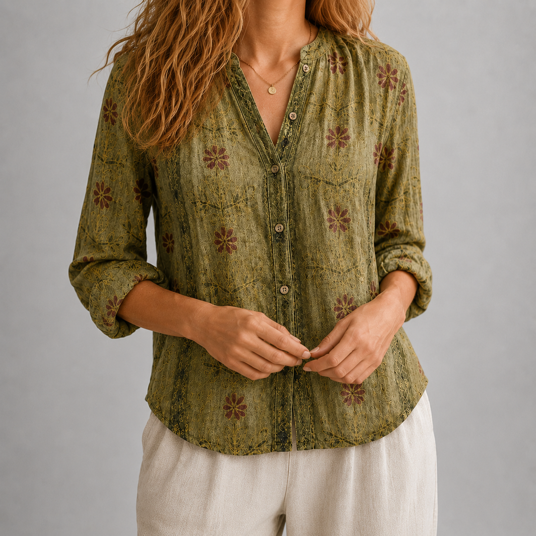 Women's Willa Botanical Blouse in Purple | Invictora.com