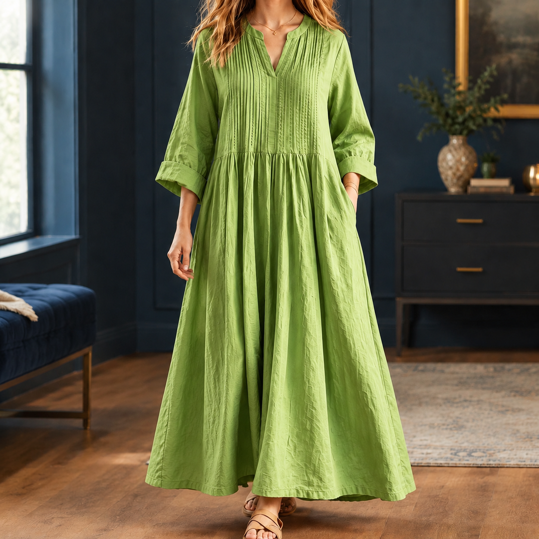 Women's Violetta-Jade Pintuck Maxi Dress product image | Invictora.com