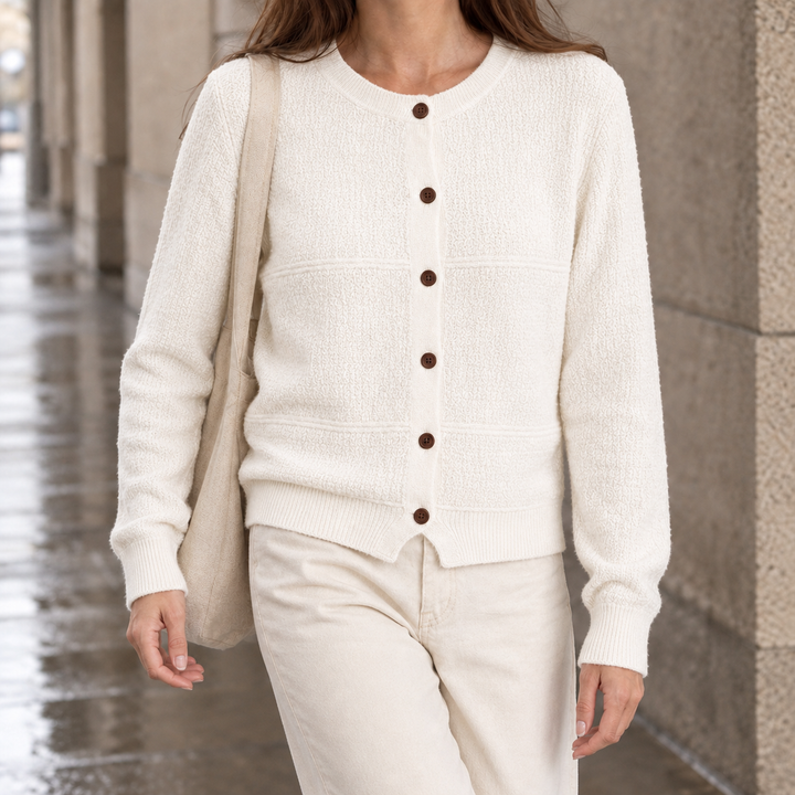 Women's Ninon-Hope Textured Cardigan in Green | Invictora.com