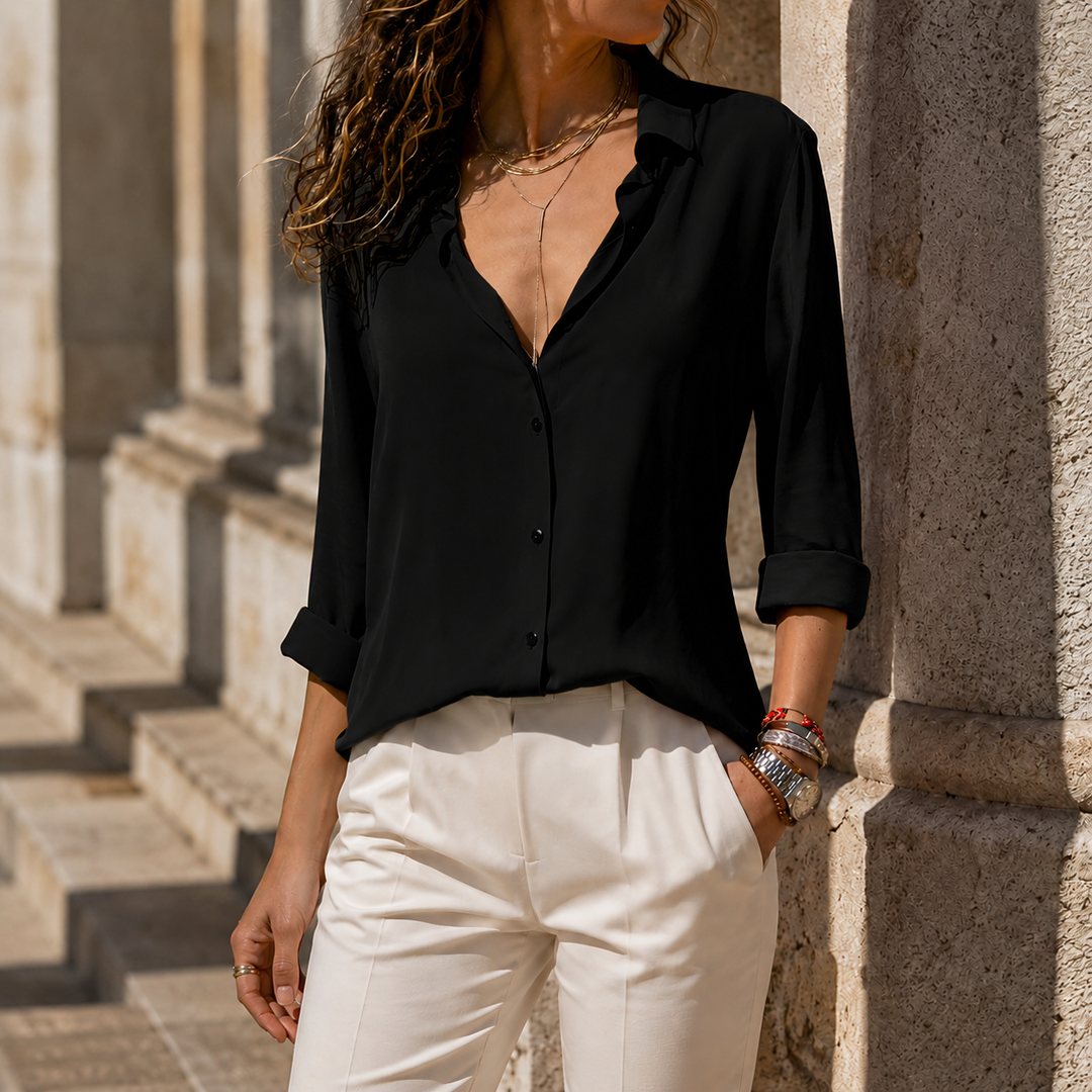 Women's Elodie Fluid Blouse in Orange | Invictora.com