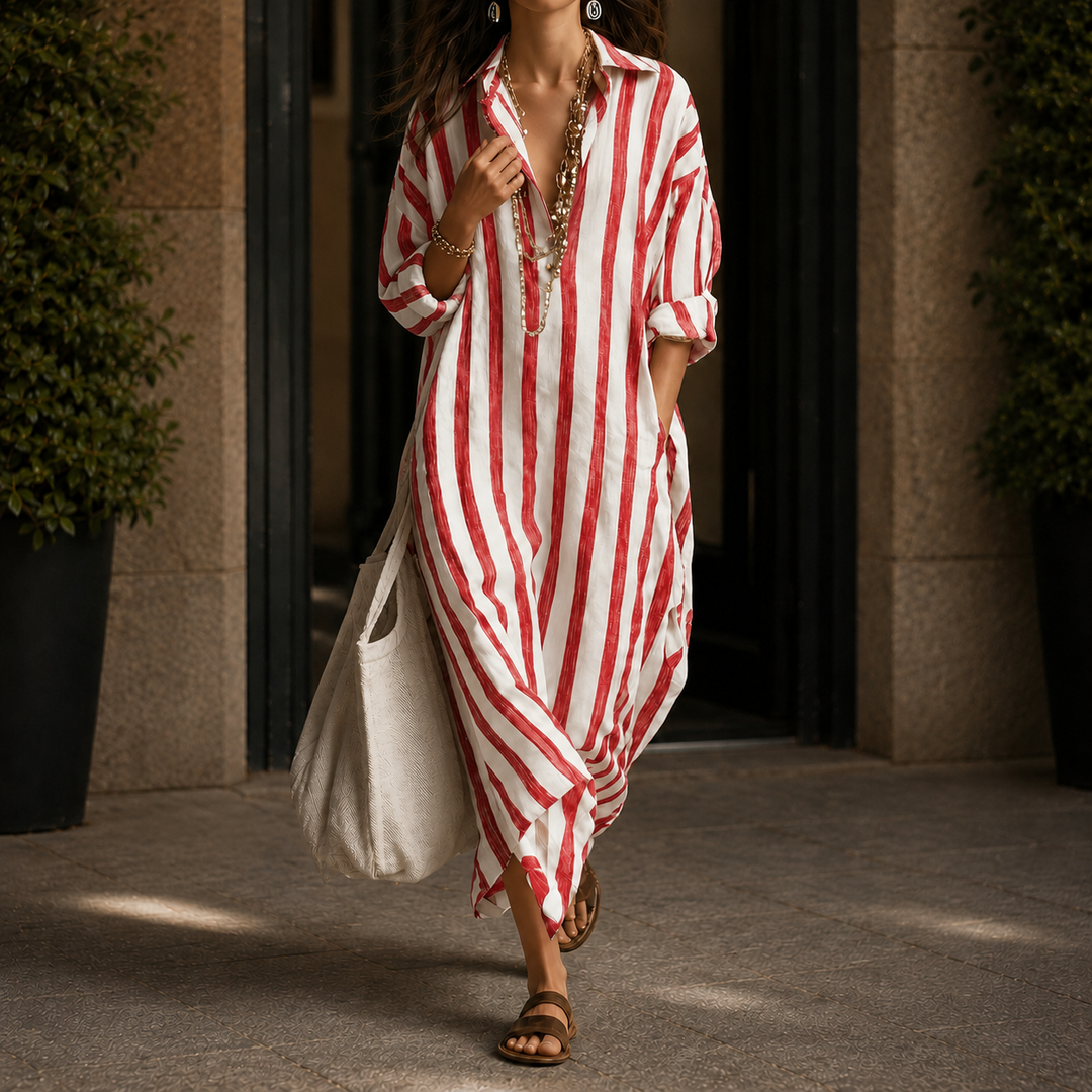 Women's Adele Striped Shirt Dress product image | Invictora.com