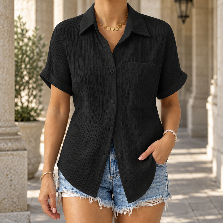 Women's Mirabel Textured Shirt in White | Invictora.com