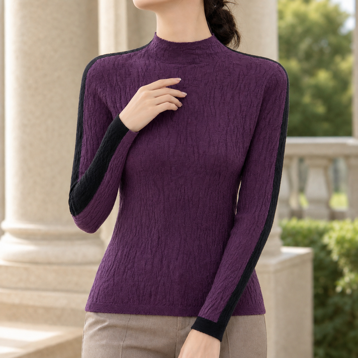Women's Valentina-Lane Textured Sweater in Khaki Dark Brown | Invictora.com
