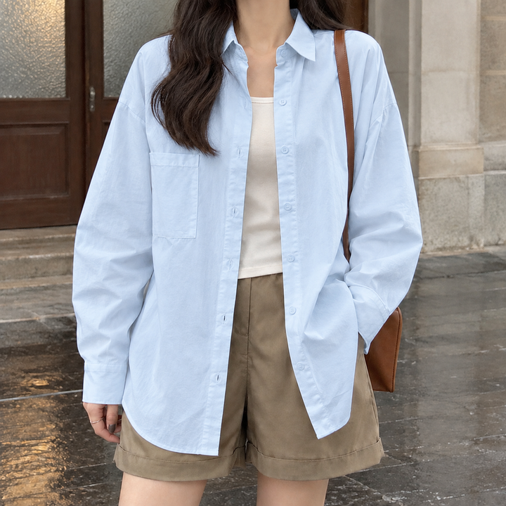 Women's Sarah Relaxed Shirt in White | Invictora.com