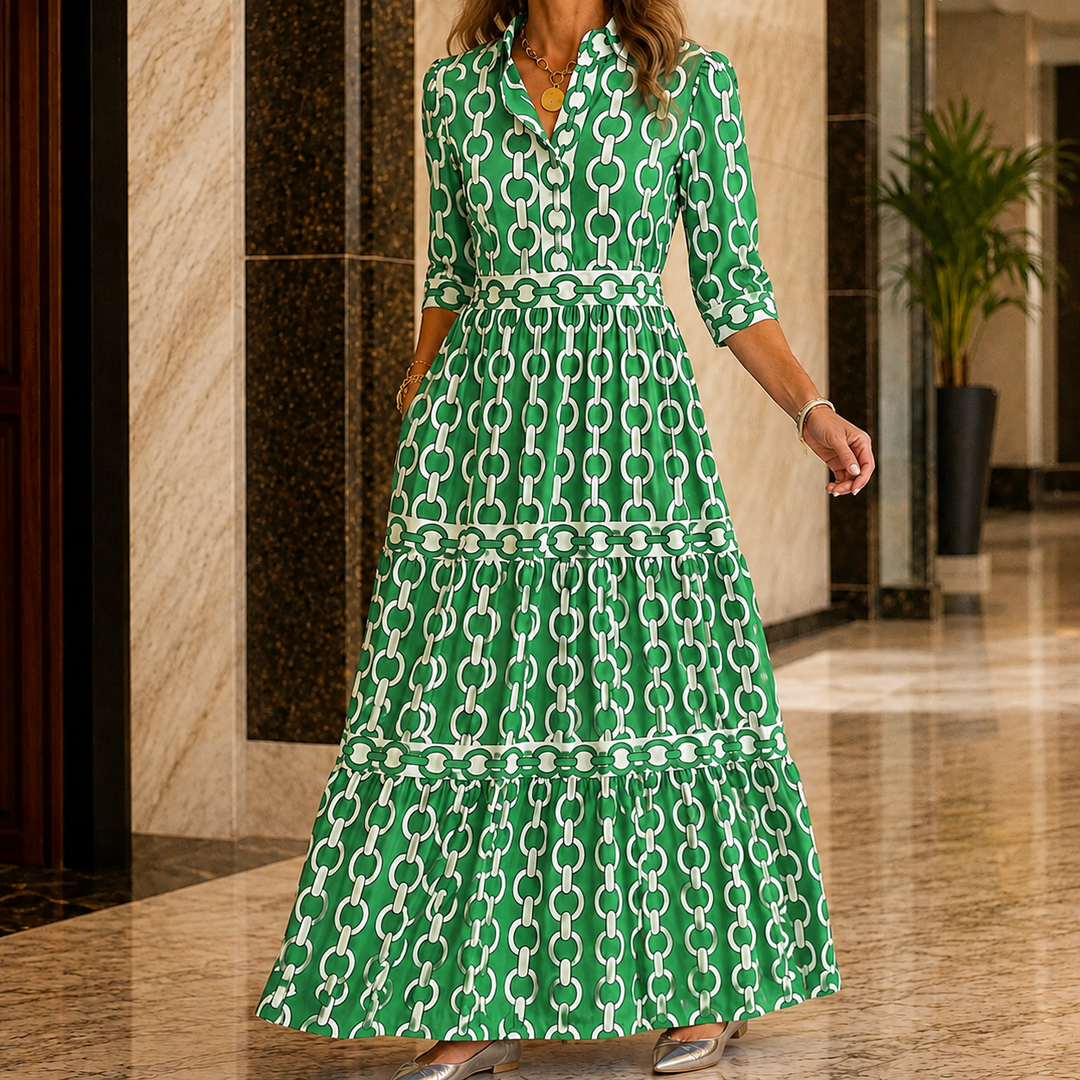 Women's Bianca Tiered Maxi Dress in Blue | Invictora.com