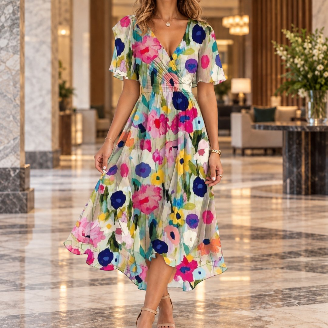 Women's Ilaria-Eve Wrap Midi Dress in Green | Invictora.com
