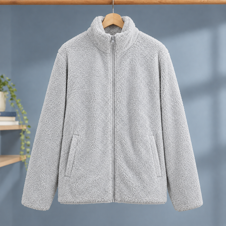Women's Bethany Plush Zip Jacket in Black | Invictora.com