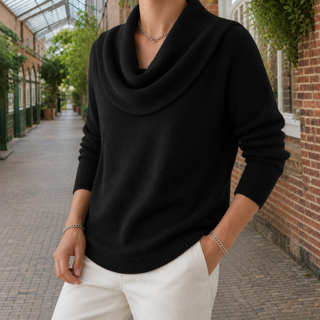 Women's Alec Cowl Neck Sweater in Red | Invictora.com