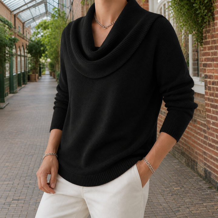 Women's Alec Cowl Neck Sweater in Red | Invictora.com