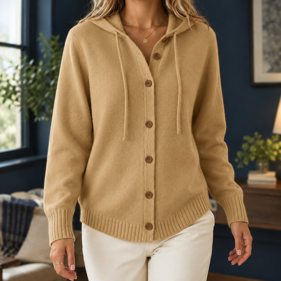 Women's Diantha Hooded Cardigan in Blue | Invictora.com
