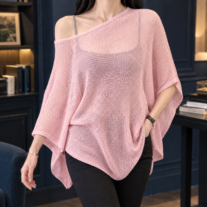 Women's Perpetua Asymmetric Knit Top in Black | Invictora.com