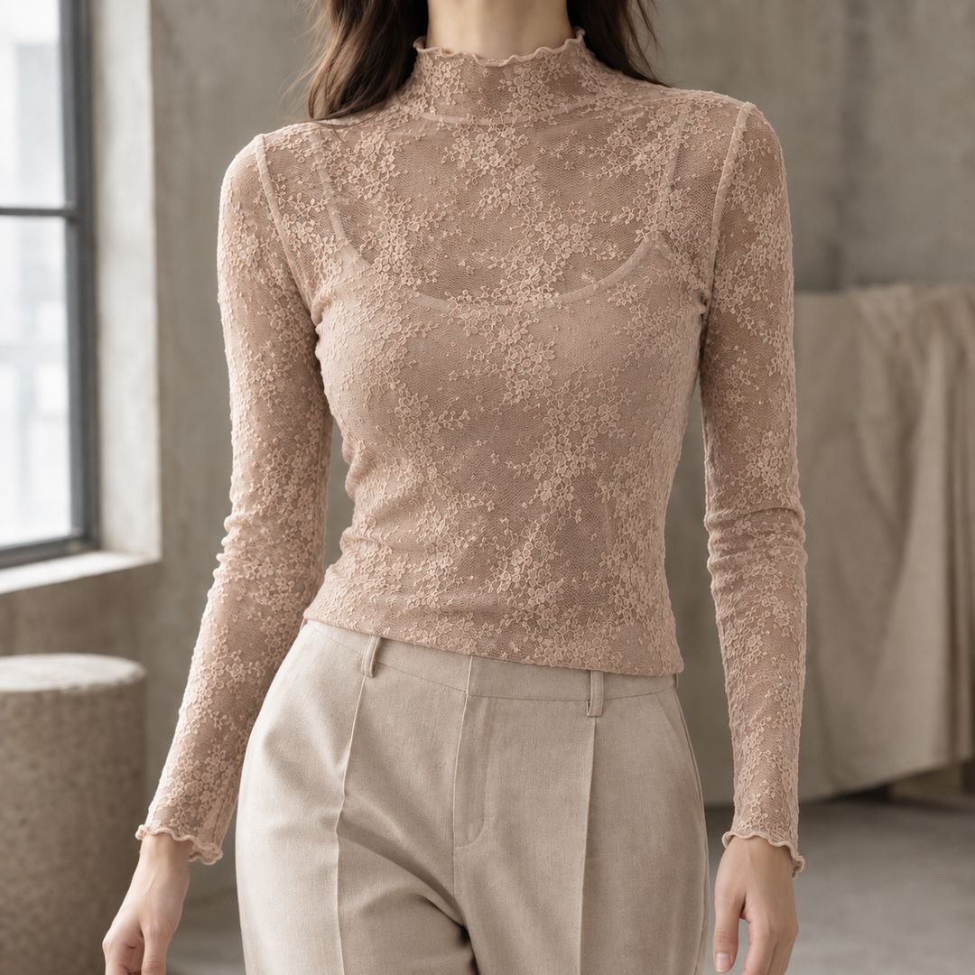 Women's Anouk-Faye Mock Neck Top in White | Invictora.com