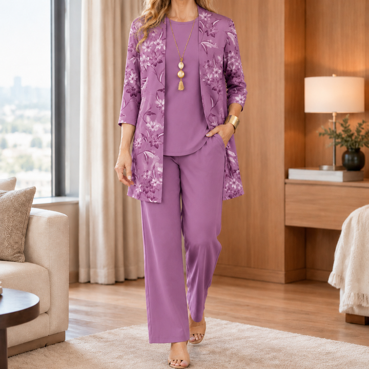 Women's Renata-Marie Relaxed Pants Set in Green | Invictora.com