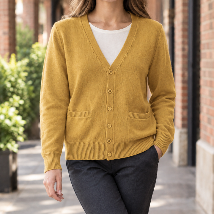 Women's Gwendolen-Kate V-Neck Cardigan in White | Invictora.com