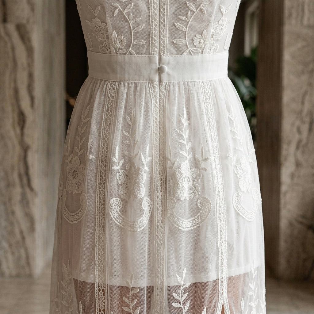 Women's Willa Lace Maxi Dress in White | Invictora.com