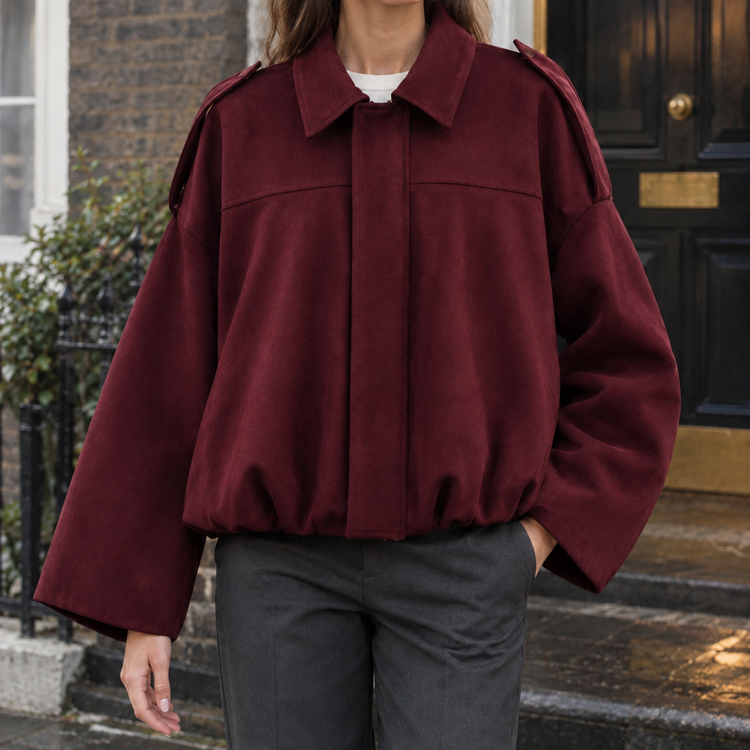 Women's Gwendolyn Suede Jacket in Black | Invictora.com