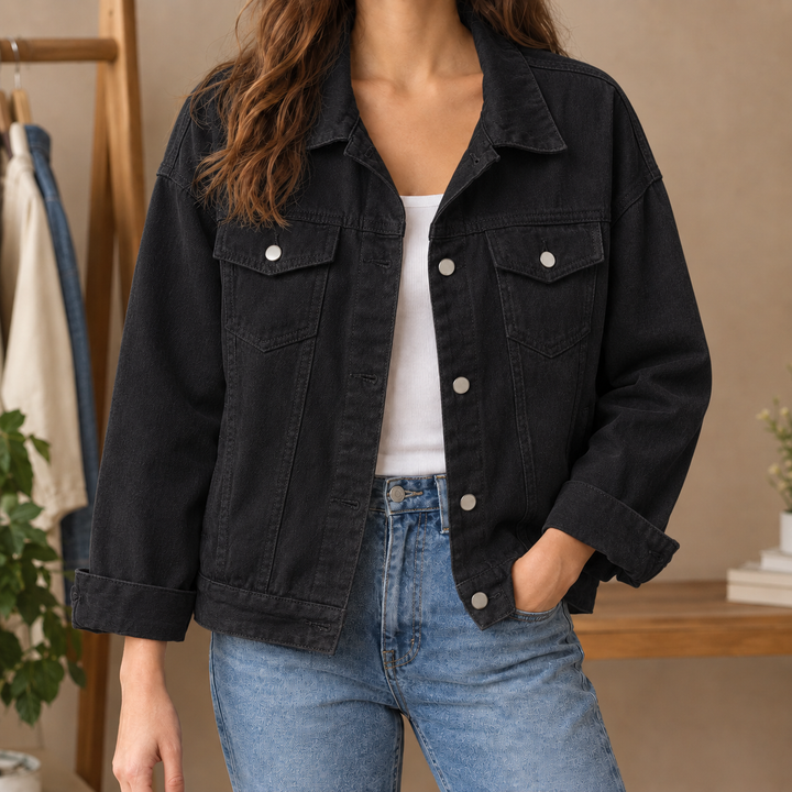 Women's Caitlin-Grace Denim Jacket in White | Invictora.com
