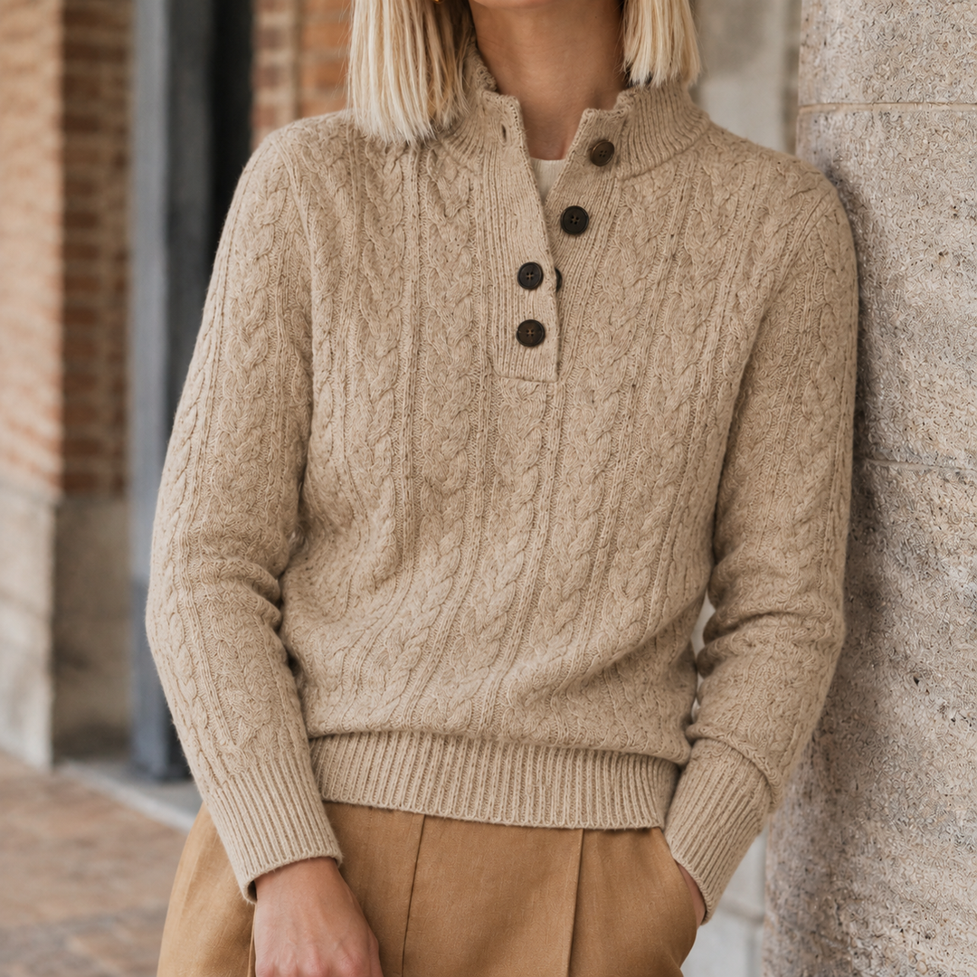 Women's Anouk-Claire Cashmere Sweater in Brown | Invictora.com