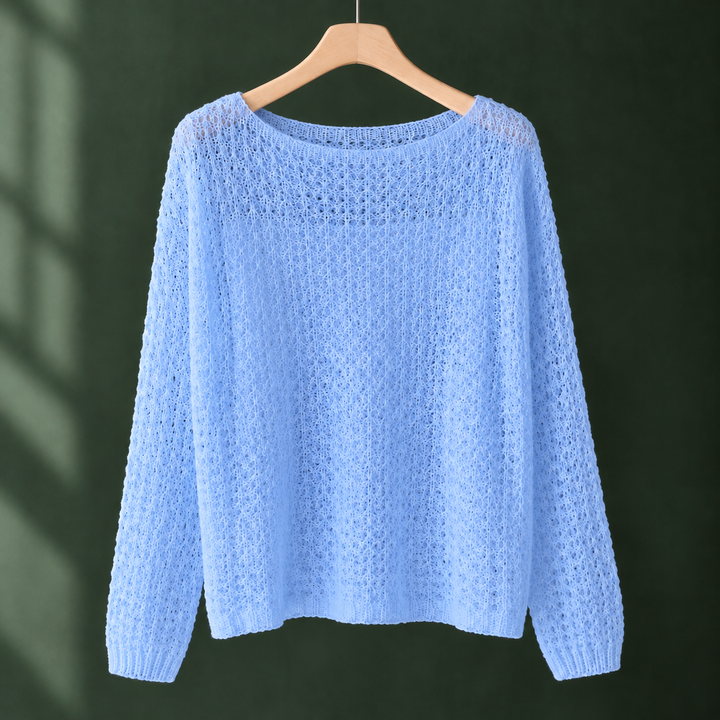 Women's Lara-Jade Openwork Sweater in White | Invictora.com