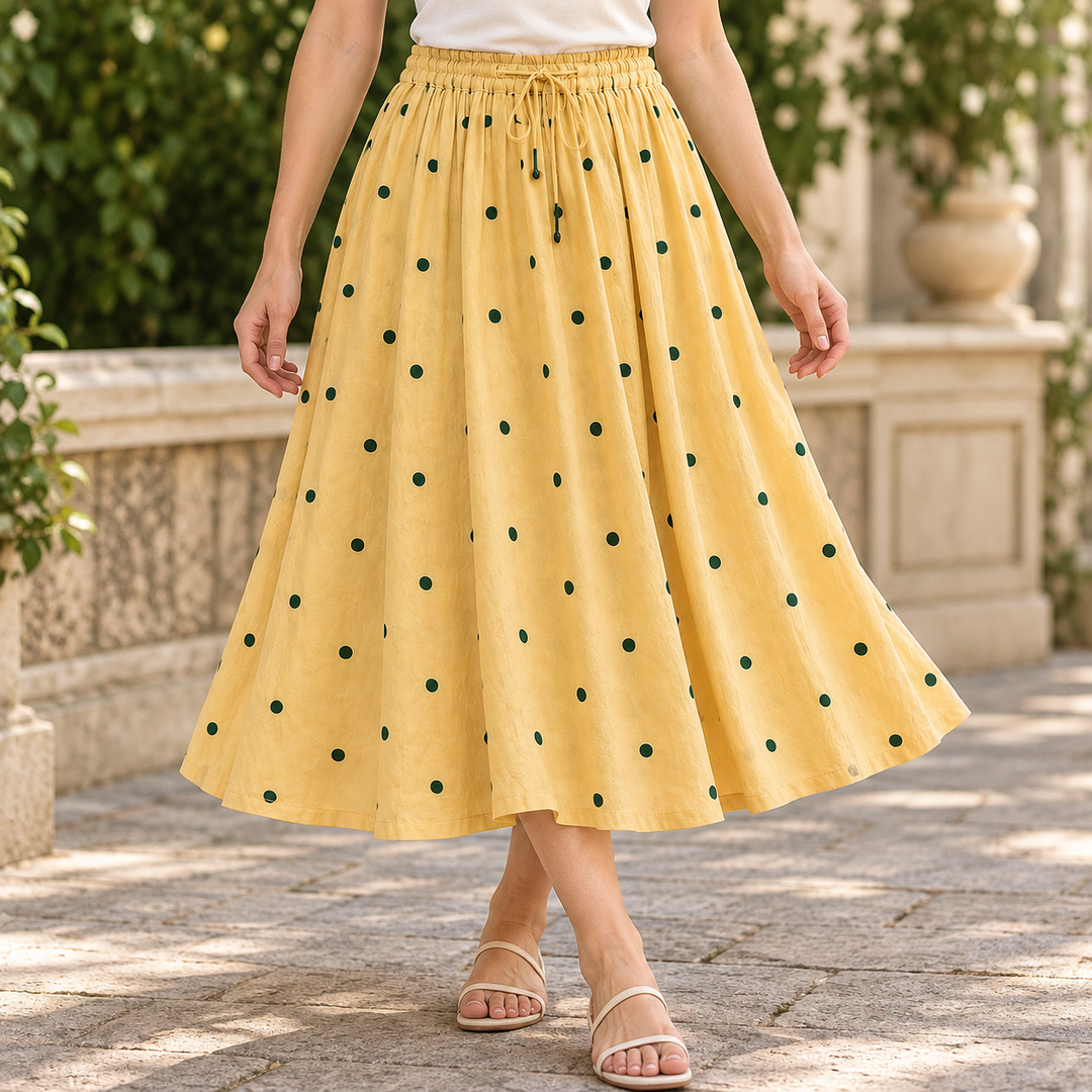 Women's Daphne Midi Skirt in Apricot | Invictora.com