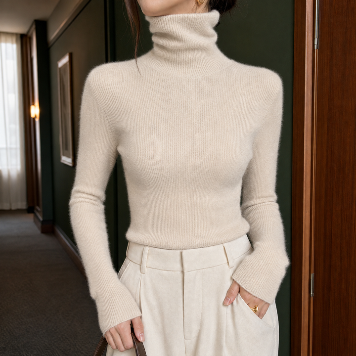 Women's Ophelia-Lane Turtleneck Sweater in Pink | Invictora.com