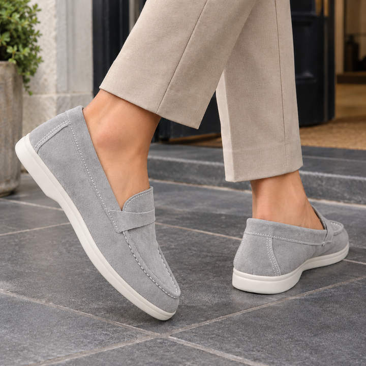 Women's Fornari-Torino Suede Loafers in Black | Invictora.com