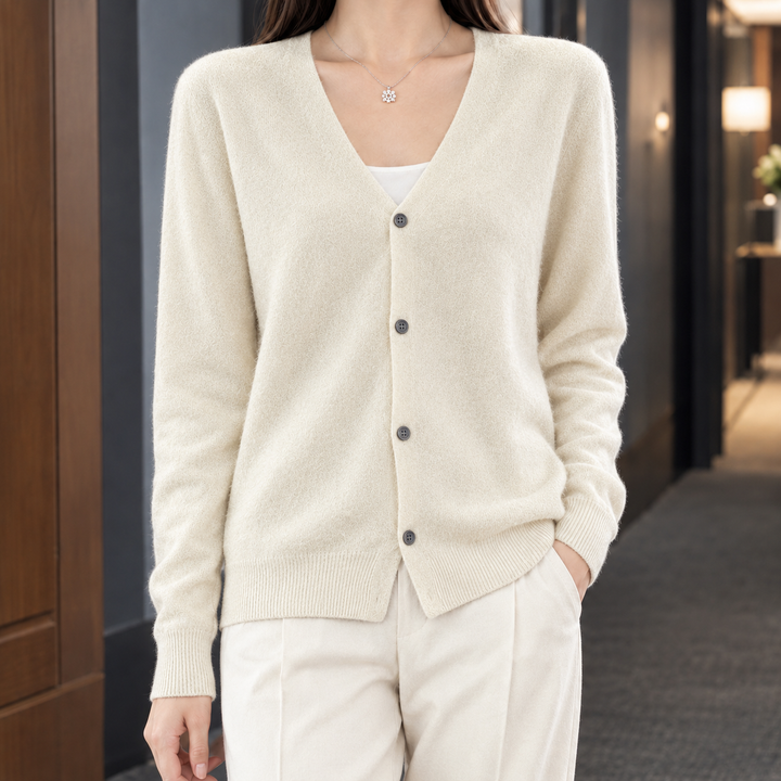 Women's Zelie-Faye V-Neck Cardigan in Black | Invictora.com