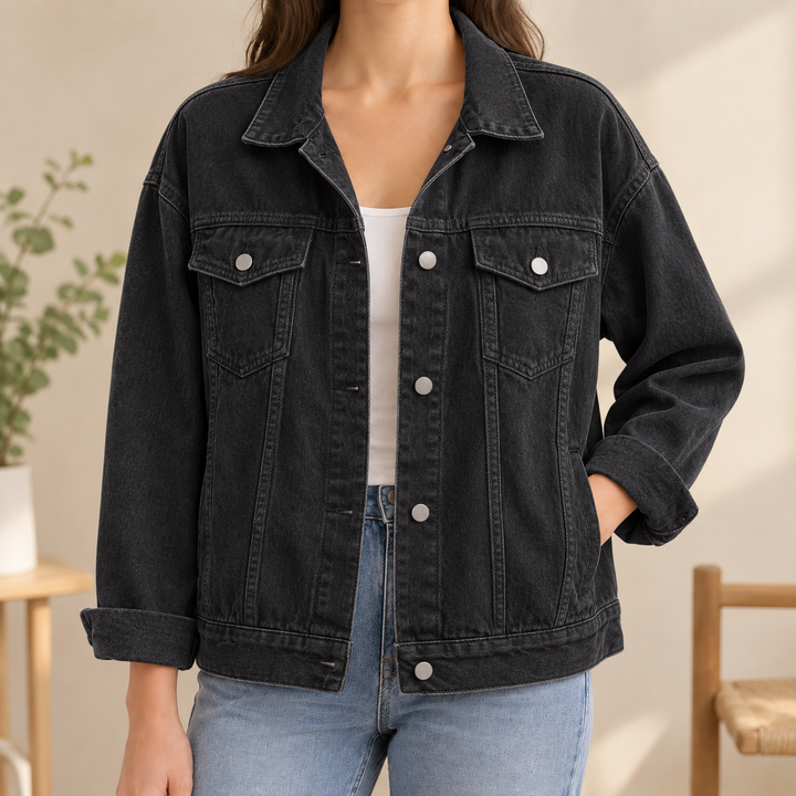 Women's Nicolette Denim Overshirt in White | Invictora.com