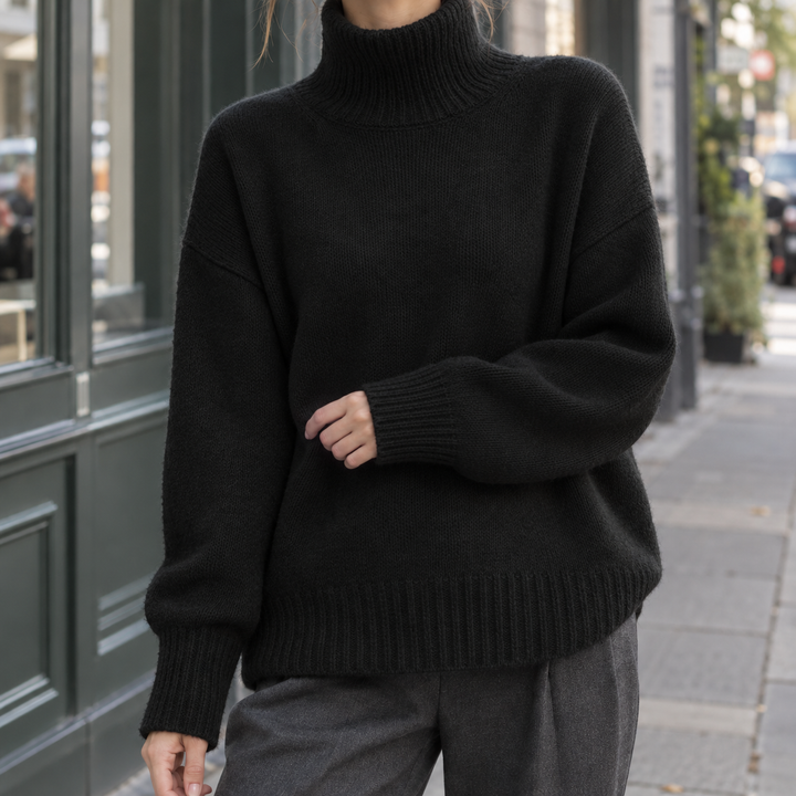 Women's Sylvaine-Eve Turtleneck Sweater in Off White | Invictora.com