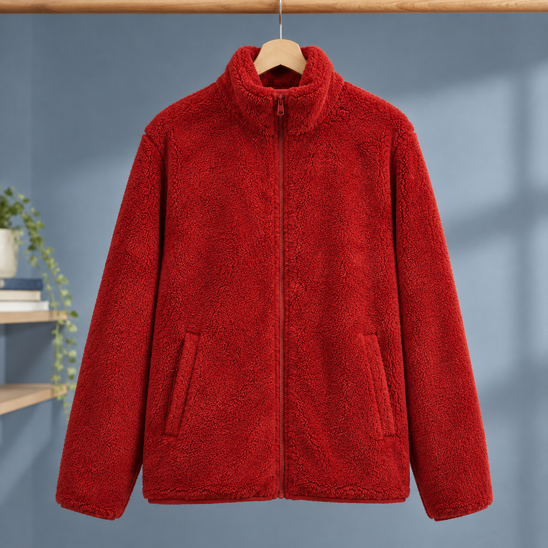 Women's Bethany Plush Zip Jacket in Black | Invictora.com