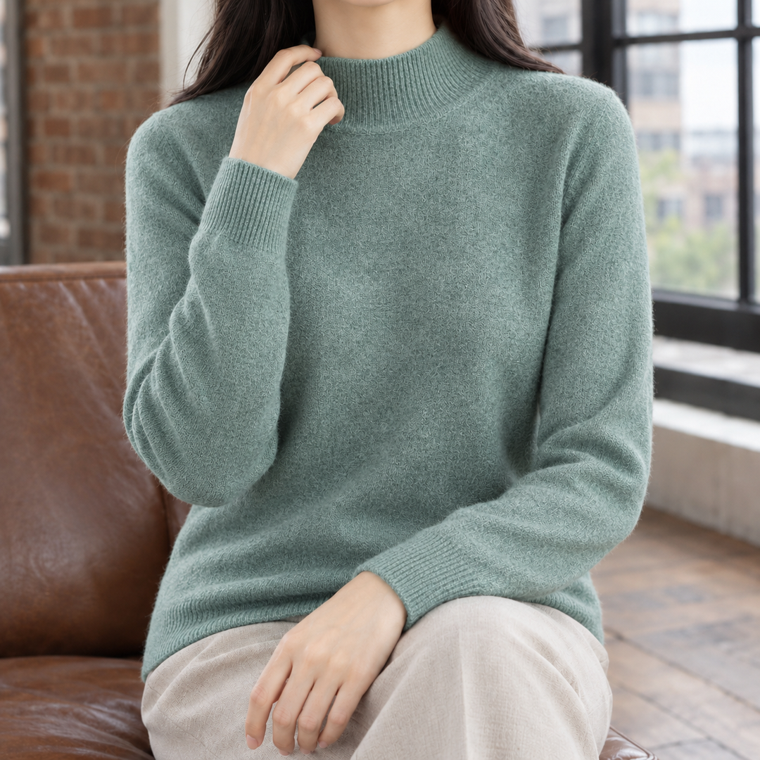 Women's Jocasta Mock Neck Sweater in Orange | Invictora.com