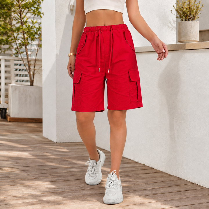 Women's Vivienne Relaxed Cargo Shorts in Pink | Invictora.com